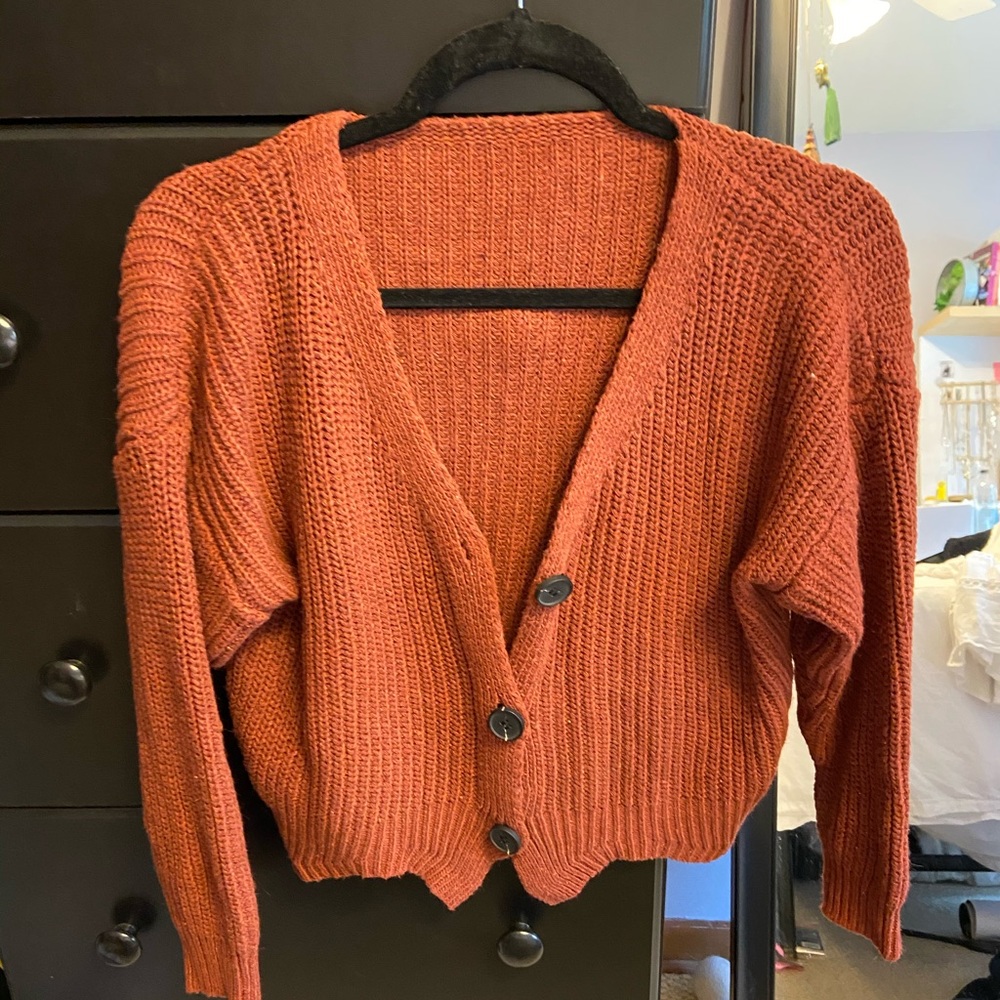Pumpkin orange crop-y sweater